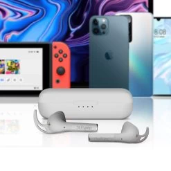 Écouteurs Bluetooth Sport Defunc IPX5, Fixation Oreille, Contrôle Tactile Et Boîtier De Charge - Gris -Musique recherchée. tws dfc sp gy 7