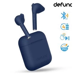 Écouteurs Bluetooth Defunc IPX4, Réducteur De Bruit Contrôle Tactile Et Boîtier De Charge - Bleu