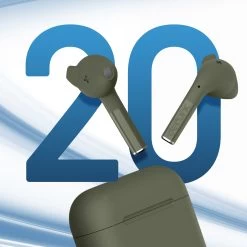 Écouteurs Bluetooth Defunc IPX4, Réducteur De Bruit Contrôle Tactile Et Boîtier De Charge - Vert -Musique recherchée. tws dfc talk gn 4