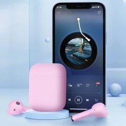 Écouteurs Bluetooth Defunc IPX4, Réducteur De Bruit Contrôle Tactile Et Boîtier De Charge - Rose -Musique recherchée. tws dfc talk pk 6