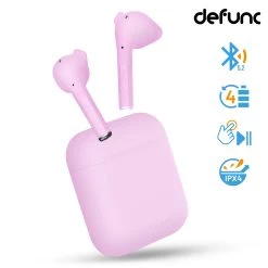 Musique recherchée. 19 Écouteurs Bluetooth Defunc IPX4, Réducteur De Bruit Contrôle Tactile Et Boîtier De Charge - Rose