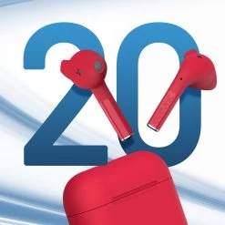 Écouteurs Bluetooth Defunc IPX4, Réducteur De Bruit Contrôle Tactile Et Boîtier De Charge - Rouge -Musique recherchée. tws dfc talk rd 4