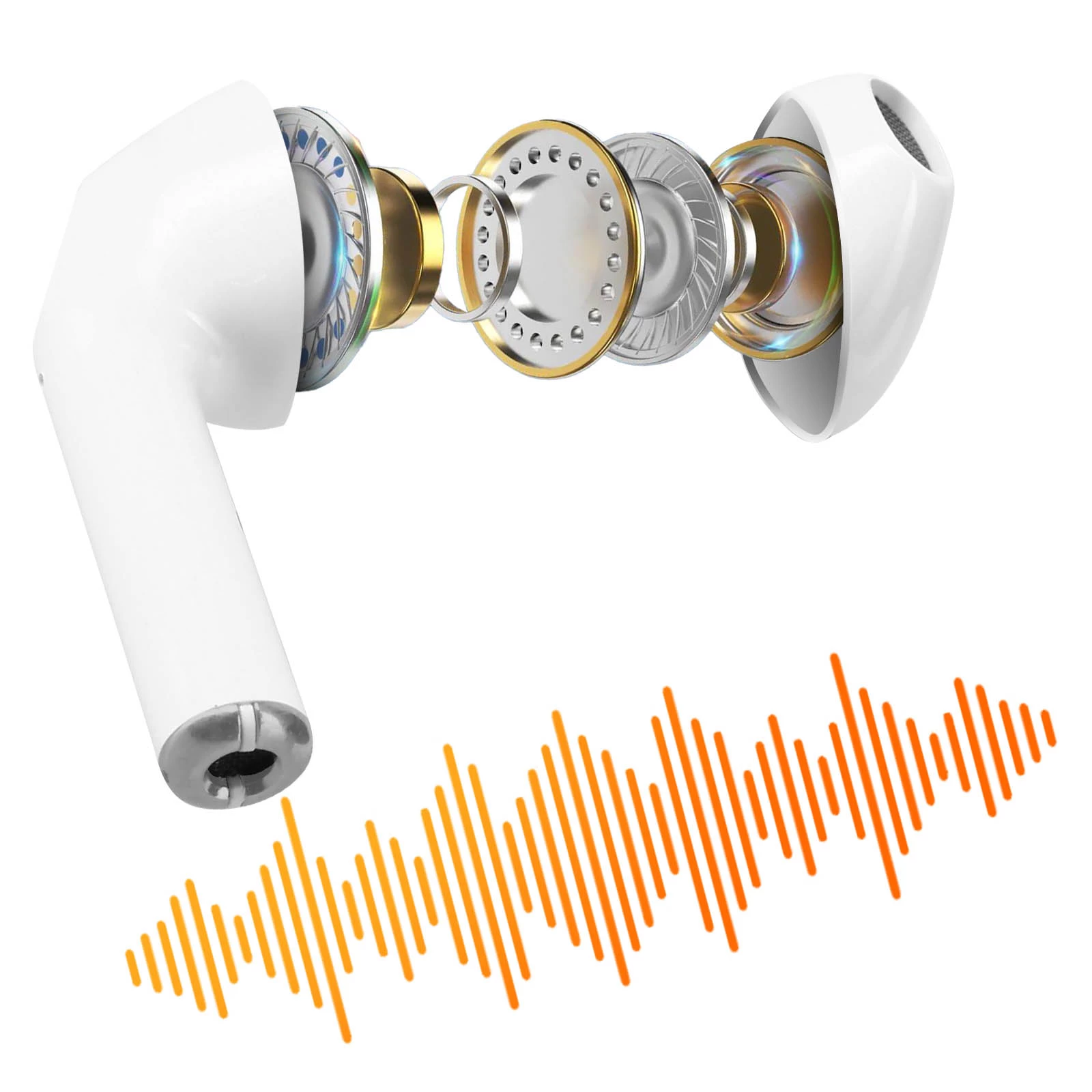 Écouteurs Sans Fil LinQ, Bluetooth Avec Commandes Tactiles, Fonction Battery Saver - Blanc 6 Écouteurs Sans Fil LinQ, Bluetooth Avec Commandes Tactiles, Fonction Battery Saver - Blanc – Image 4