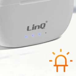 Écouteurs Sans Fil LinQ, Bluetooth Avec Commandes Tactiles, Autonomie 50h - Blanc -Musique recherchée. tws linq 66 4