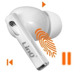 Écouteurs Sans Fil LinQ, Bluetooth Avec Commandes Tactiles, Autonomie 50h - Blanc -Musique recherchée. tws linq 66 8
