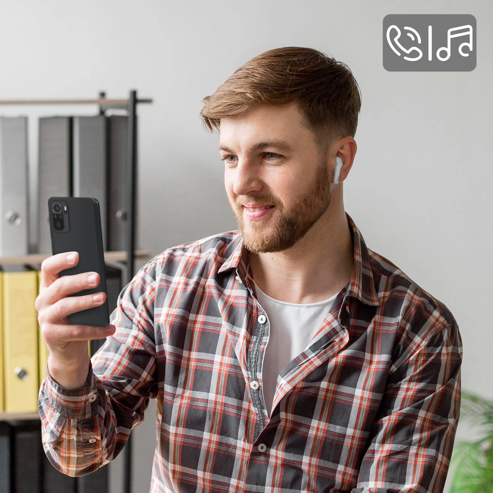 Ecouteurs Bluetooth Sans Fil, Contrôle Tactile, 15h D'autonomie Avec Boîtier De Charge, Linq - Blanc 4 Ecouteurs Bluetooth Sans Fil, Contrôle Tactile, 15h D'autonomie Avec Boîtier De Charge, Linq - Blanc – Image 2