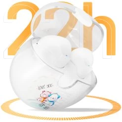 Écouteurs Bluetooth Sans Fil + Boitier De Charge Motif Oursons, LinQ -Musique recherchée. tws lnq q8 bear 6