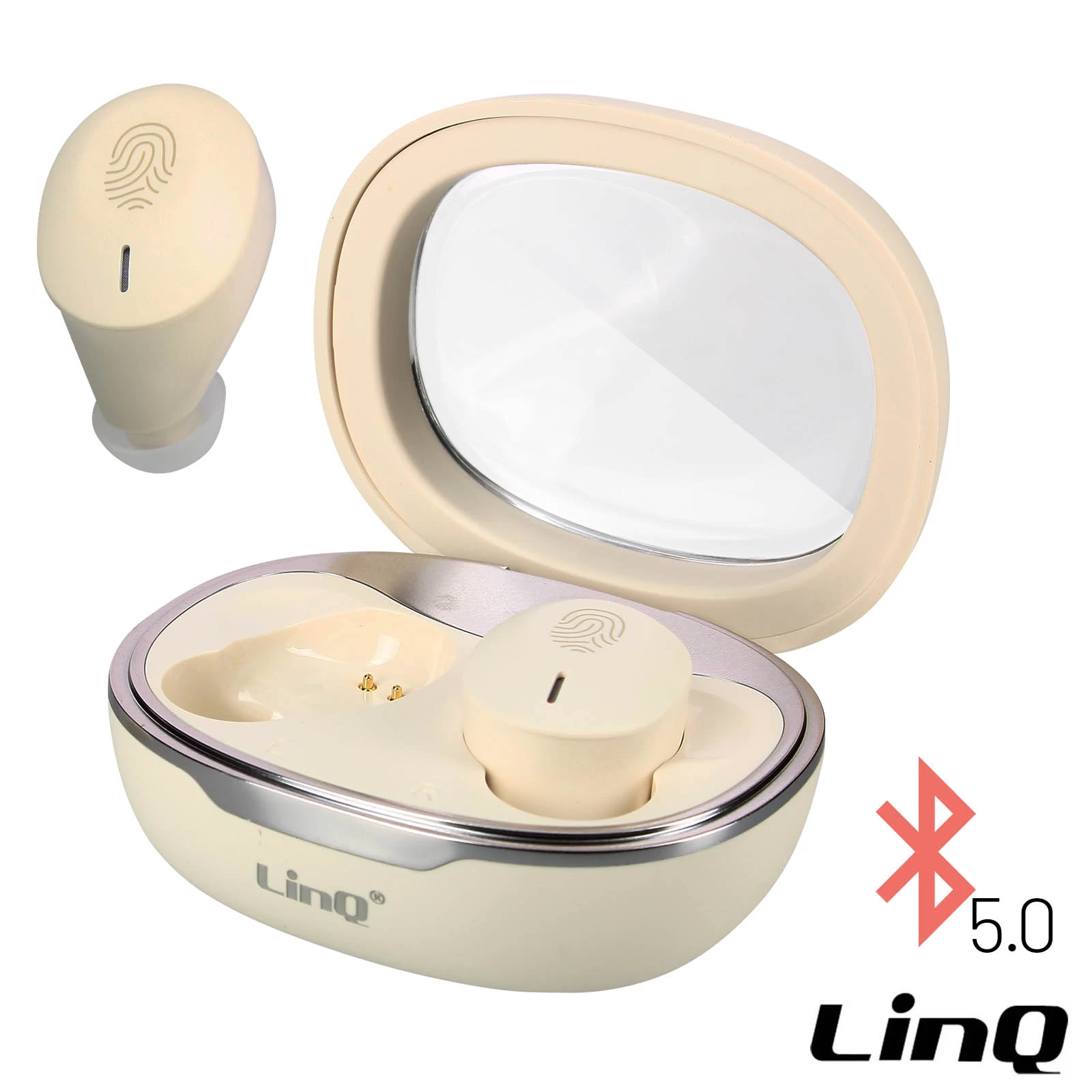 Écouteurs Bluetooth Sport, Commande Tactile - Autonomie 8h, LinQ - Beige 3 Écouteurs Bluetooth Sport, Commande Tactile - Autonomie 8h, LinQ - Beige