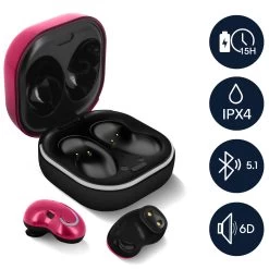 Écouteurs Sans-fil Bluetooth 5.1, Avec étui De Charge à Affichage LED Numérique - Autonomie 15h - Violet