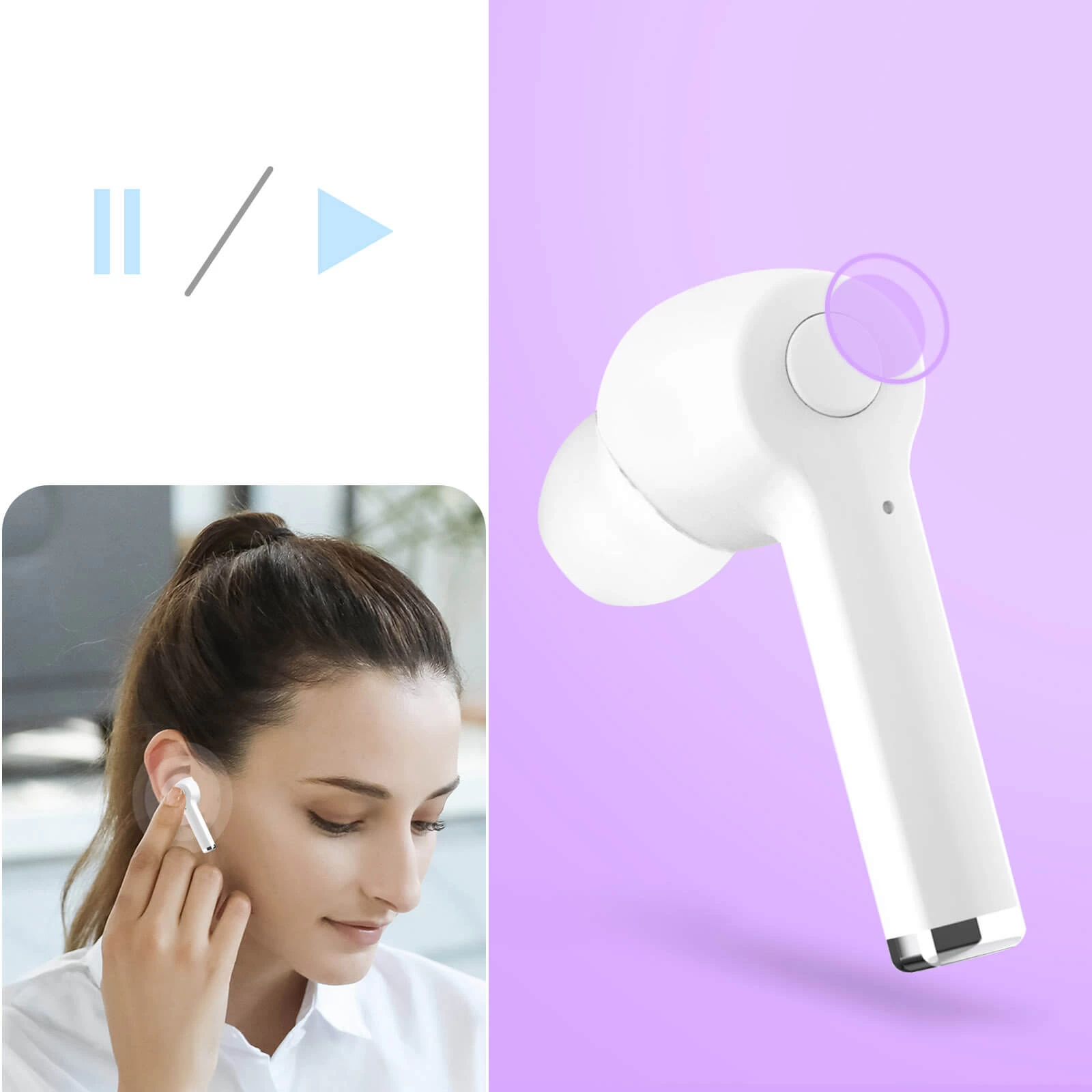 Écouteurs Sans-fil Bluetooth Avec Etui De Charge - Autonomie 12H, Setty Blanc 8 Écouteurs Sans-fil Bluetooth Avec Etui De Charge - Autonomie 12H, Setty Blanc – Image 6