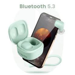 Écouteurs Bluetooth 5.3, So Seven Vert Menthe - Design Ultra Compact -Musique recherchée. tws so7 mn 3