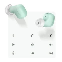 Écouteurs Bluetooth 5.3, So Seven Vert Menthe - Design Ultra Compact -Musique recherchée. tws so7 mn 7