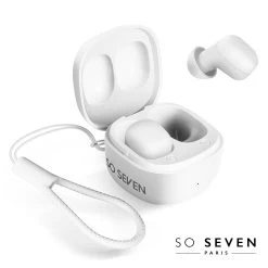 Écouteurs Bluetooth 5.3, So Seven Blanc - Design Ultra Compact