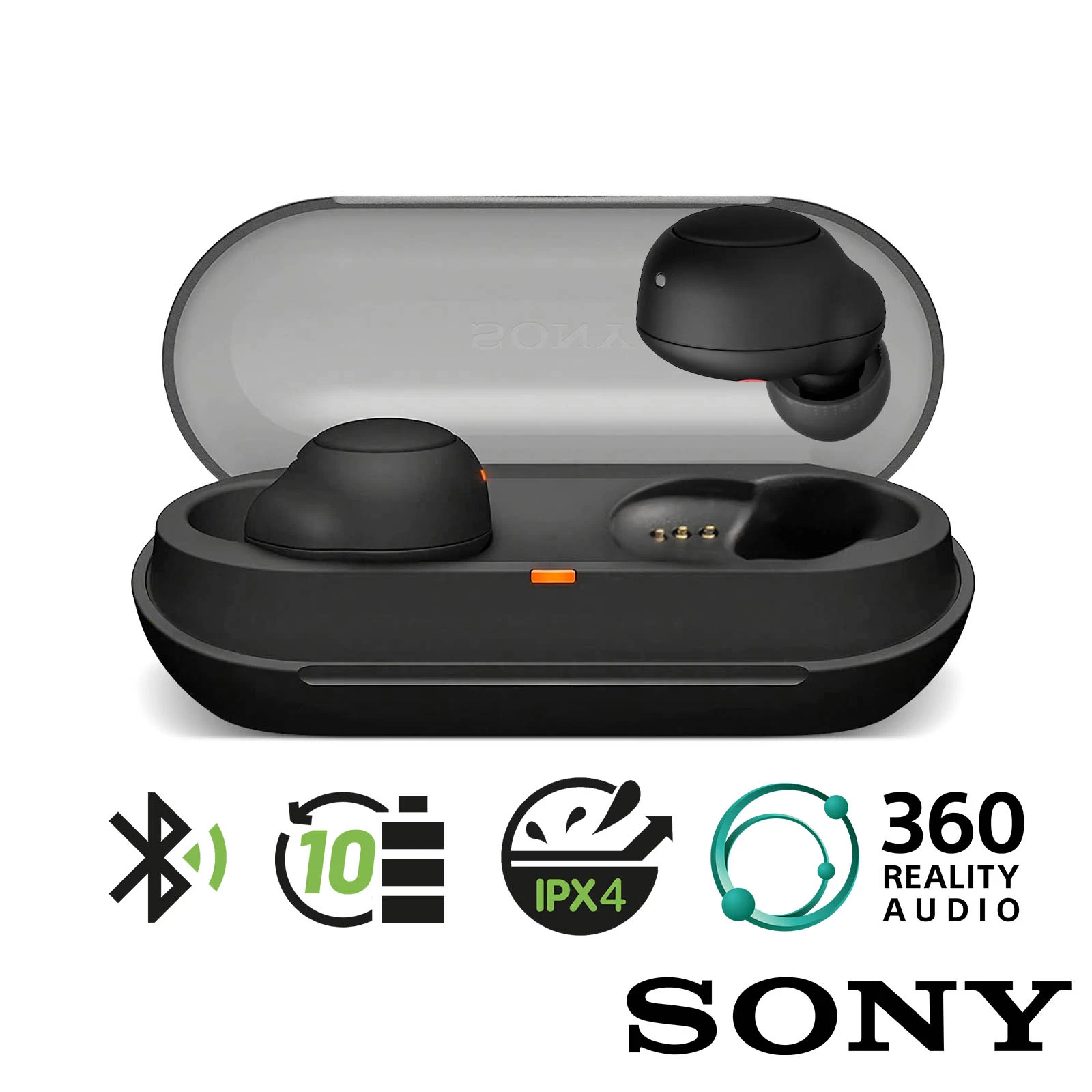 Écouteurs Sans Fil Original Sony, Bluetooth 5.0 Avec Kit Main Libre, Étanche IPX4 - Noir 3 Écouteurs Sans Fil Original Sony, Bluetooth 5.0 Avec Kit Main Libre, Étanche IPX4 - Noir
