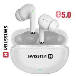 Écouteurs Bluetooth Sans Fil Avec Boîtier De Charge, Swissten ProTUNE - Blanc