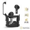 Écouteurs Sans Fil Bluetooth 5.3, Boîtier En Métal Avec Ouverture à Clic, Étanche IPX5, Tactical StrikePods - Noir