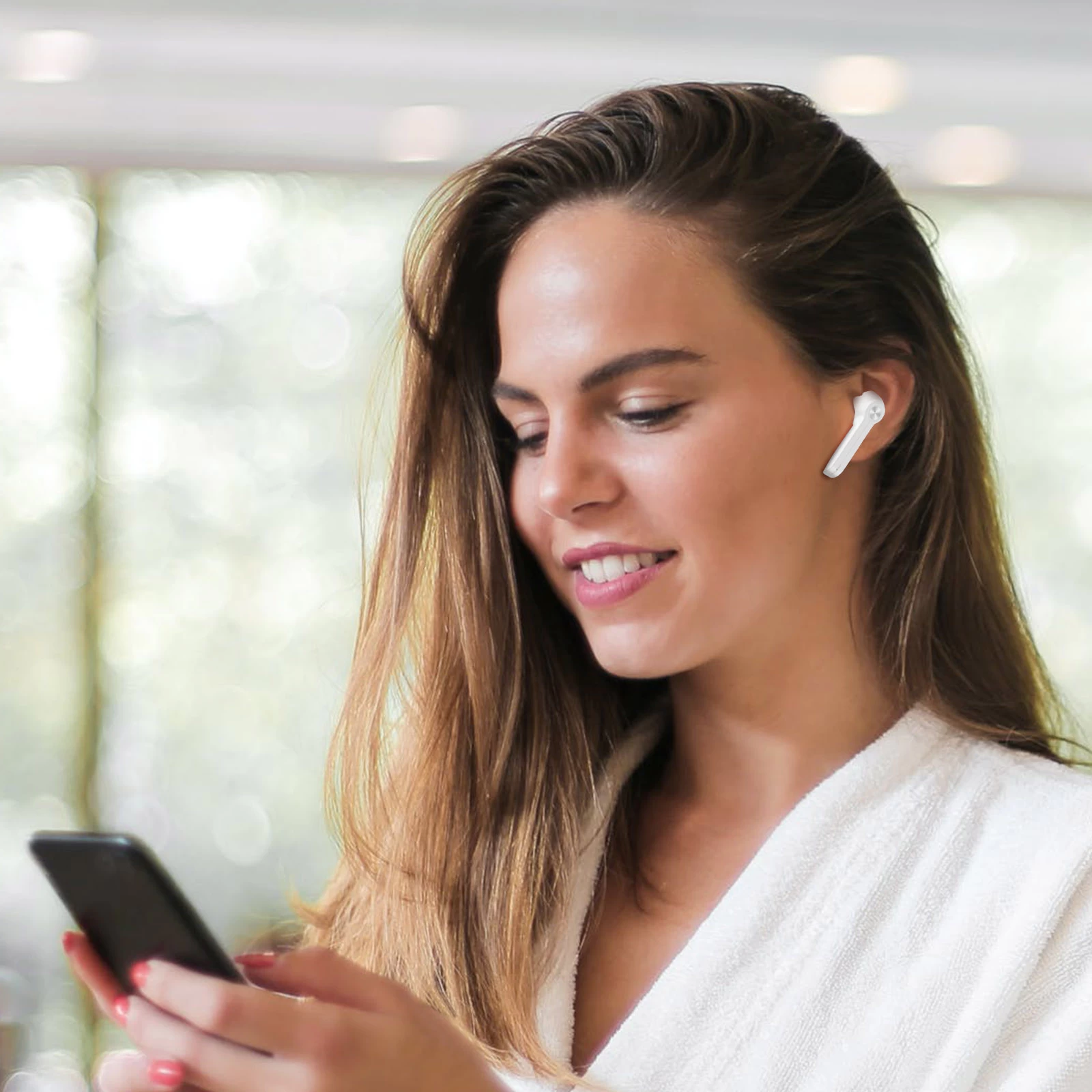 Écouteurs Sans-fil Bluetooth Et Boitier De Charge à Dragonne, Autonomie 17h, Lemonda XG9 - Blanc 4 Écouteurs Sans-fil Bluetooth Et Boitier De Charge à Dragonne, Autonomie 17h, Lemonda XG9 - Blanc – Image 2