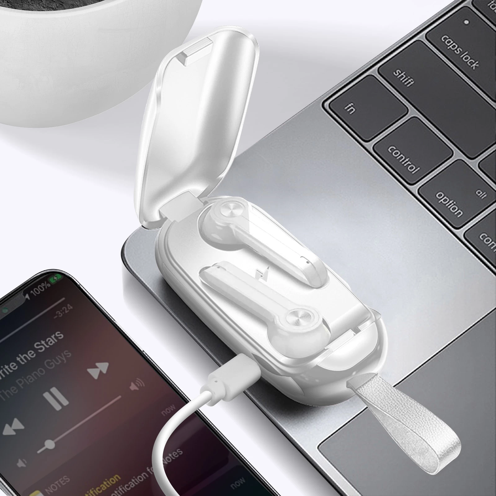 Écouteurs Sans-fil Bluetooth Et Boitier De Charge à Dragonne, Autonomie 17h, Lemonda XG9 - Blanc 11 Écouteurs Sans-fil Bluetooth Et Boitier De Charge à Dragonne, Autonomie 17h, Lemonda XG9 - Blanc – Image 9