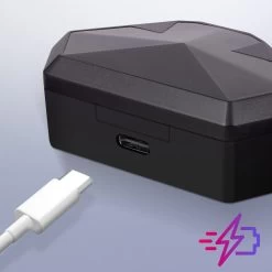 Ecouteurs Gaming RGB Bluetooth 5.2 Boitier De Charge Affichage LED Modèle Y-04 - Noir -Musique recherchée. tws y04 bk 5